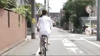 A Japanese girl is being fucked by her boyfriend in this porn video