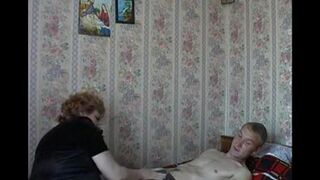 The old mother fucks her son secretly with a hidden camera