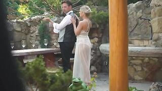Honeymooners decided to spend their honeymoon outdoors and enjoy a threesome