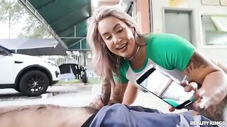 A car owner is having sex with a squeegee guy