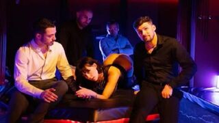 Submissive Whitney Wright gets fucked by an enormous crowd in an intense orgy