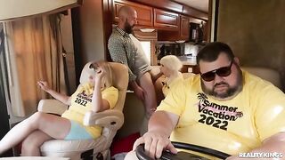 The girl put her thumb up and went for a ride with a stranger
