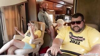 The girl put her thumb up and went for a ride with a stranger