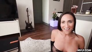 She will be covered in jizz, a true masterpiece of first-person porn