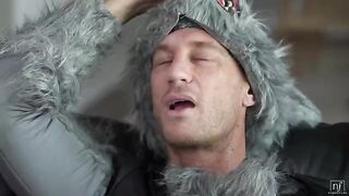 A sexy woman fucked by two guys in stockings