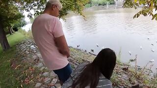 Feeding ducks with beavers and creampies for a cute duck feeder Serina Gomez – Part 1
