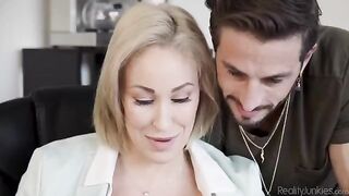 Over Worked! A hot office scene with a busty blonde and mature action