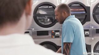 Doing the laundry is not as interesting as the neighbor