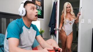 A girl is fucking with her stepdad and gets cum inside