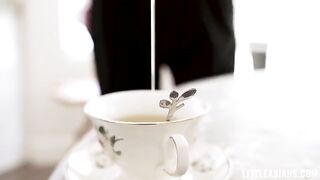 A hot maid in uniform gets fucked on the kitchen table