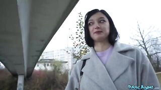 A little quiet Russian girl gets fucked outdoors by a pick-up guy