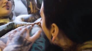 A cute lesbian couple try anal sex with a strap-on dildo