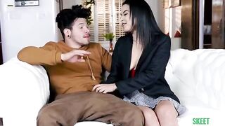 A girl next door gets a cock after her handjob