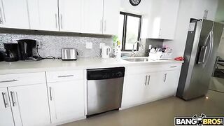 A hot maid is doing the cleaning completely naked