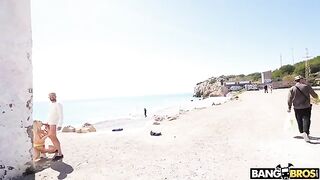Bunch of crazy anal moves on the beach