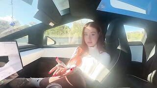 In a cybertruck, I'm gonna give you an exclusive, homemade treat