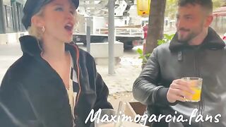 A petite girl is roughly fucked by a muscular man with huge cock