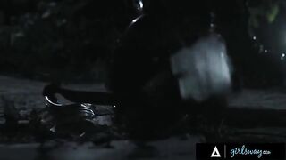 Thirsty Huntress Bangs Big-Titted MILFs in the Wastelands