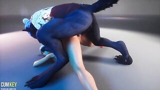 Busty beauty fucked by a wild werewolf in an intense 3D scene
