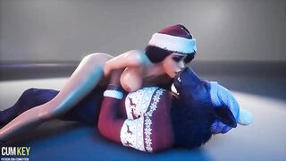 Busty beauty fucked by a wild werewolf in an intense 3D scene