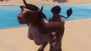 A cow girl with a wild side gets close with a man