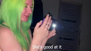 Girl sucks her friend’s boyfriend’s dick for a bet on the party