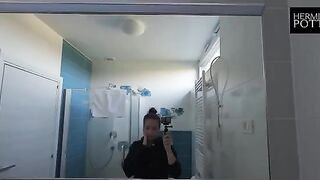 A young German girl has sex in a new country and gets cum on her boobs