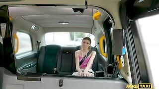 A car owner has a stick of a girl in his car and he's having his way with her