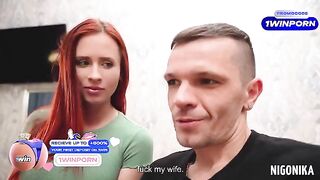 Two Russian sluts fucked by their guys in an intense foursome