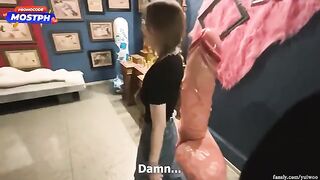 A sexy student is being fucked by a huge cock