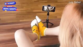 A super cute footjob video with a hot 18-year-old girl