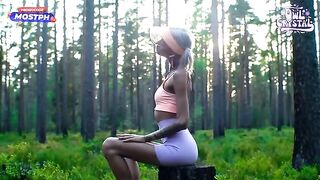 A beautiful girl sucks cock of her neighbor in the forest