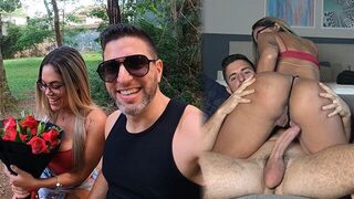 A Brazilian beauty was picked up in the park for passion