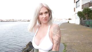A beautiful woman trying to seduce a stranger in POV style