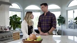 The blonde pushed her partner to try something new on the bed