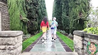 Watch the girl checking historical sites and getting intimate