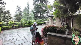 Watch the girl checking historical sites and getting intimate