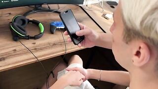 The man checked the strength of the girl's pussy and streaming abilities