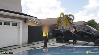 Why not have sex in the garage? A sexy girl has no objections