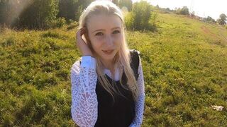 What do we do at sunset? A stunning schoolgirl Stacy Starando suggests some exciting outdoor fun