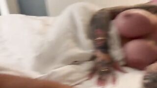 A step daddy can’t resist his sexy stepdaughter’s big fake boobs