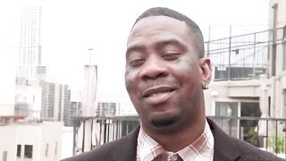 The balcony is a great place for sex, especially in HD with Ebony beauty