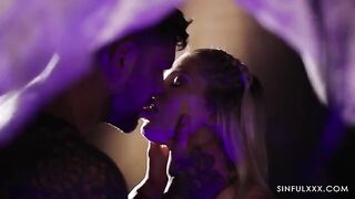 A guy watches as his girlfriend gets fucked by another girl