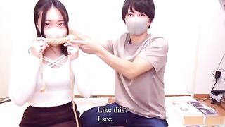 Rope bondage with intense vibrator and cum pressure!