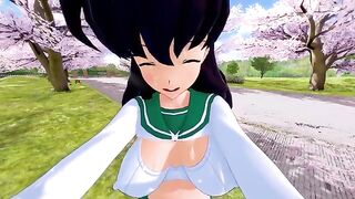 The hot woman Kagome has sex with her man, showcasing her passionate side