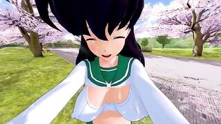 The hot woman Kagome has sex with her man, showcasing her passionate side