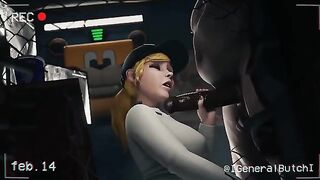 FNAF Security Breach: Vanessa sucks and fucks in an office at Freddy Fazbear Mega Pizzaplex