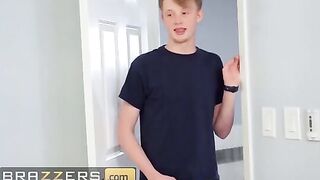Stepmom's huge boobs tempt stepson in a steamy scenario