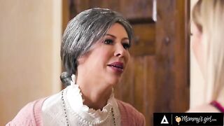 Nice woman Alexis Fawx pretends to be an old maid, fucking with stepdaughter