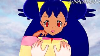 Iris, the Pokémon trainer, gets fucked in a steamy hentai scene